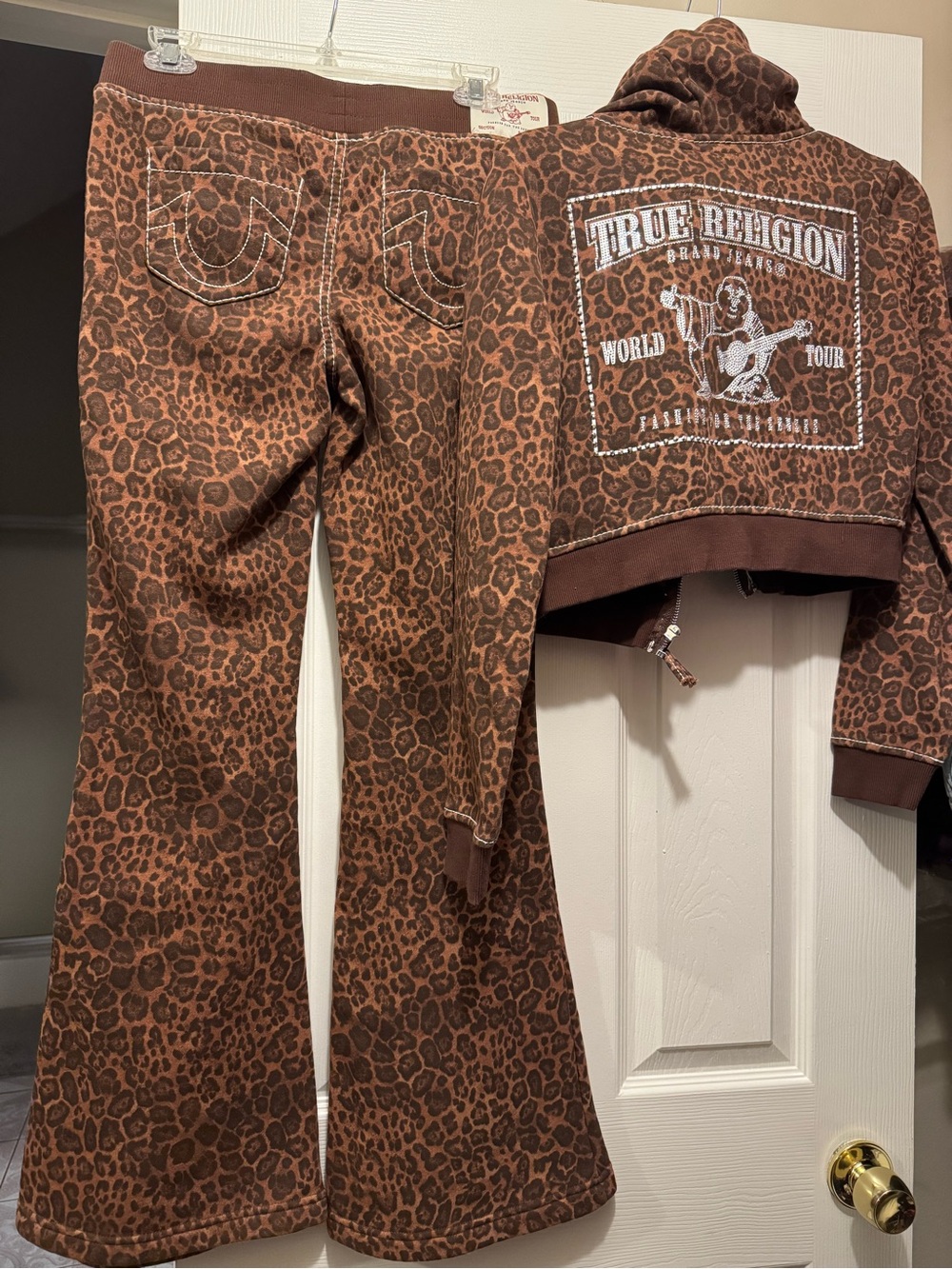 True Religion Brown Leopard-Print Flare Jeans - Picture 2 of 2